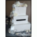 Сватбена кутия за пари и пожелания в бяло с цветя на 4 реда - модел White Passion